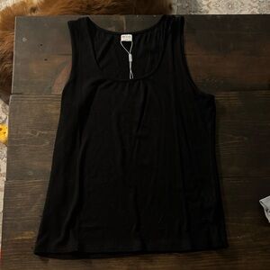 Classic Black Ribbed Sleeveless Tank Top